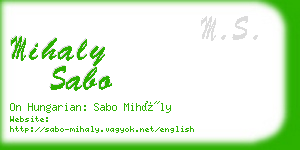 mihaly sabo business card
